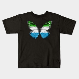 Sierra Leonean Flag  Butterfly - Gift for Sierra Leonean From Sierra Leone Kids T-Shirt